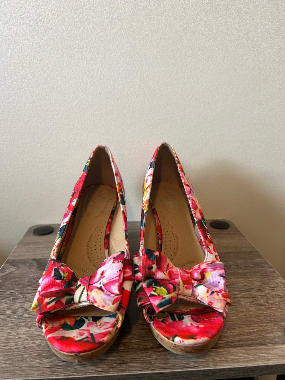 Floral Peep Toe Wedge Sandal *WIDE*